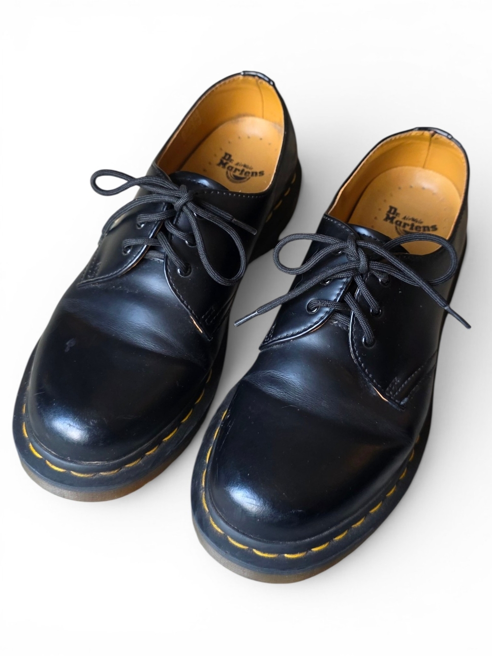 Dr. Martens Women's 9,  3-Eye Black Smooth Leather Oxford Shoes